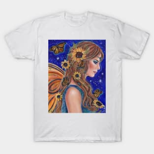 Sunflower fairy by Renee Lavoie T-Shirt